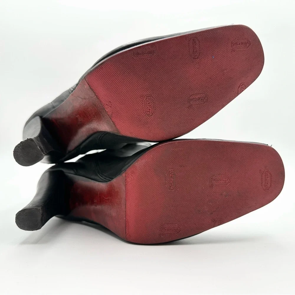 Vintage Christian Louboutin Leather Tie Ruched Tall Boots